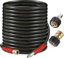 Load image into Gallery viewer, Versatile 50ft Steel Braid Pressure Washer Hose - 6000 PSI, for Gas &amp; Electric