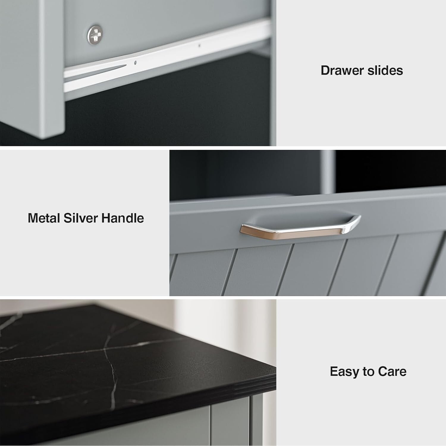 Elegant 10-Gallon Freestanding Wood Recycling Storage & Trash Cabinet in Gray