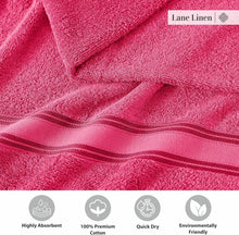 Load image into Gallery viewer, Elegant 18-Piece Fuchsia Towel Collection - Machine Washable, Oeko-Tex Certified