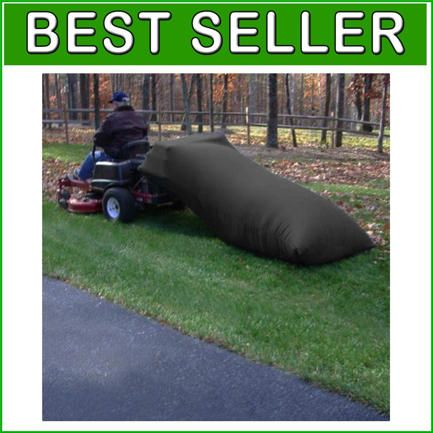 Durable Lawn Tractor Leaf Catcher Bag - 54 Cubic Feet with Secure Drawstring