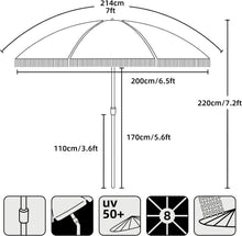 Load image into Gallery viewer, Lightweight 7ft Patio Umbrella with Push Button Tilt – Perfect for Parties