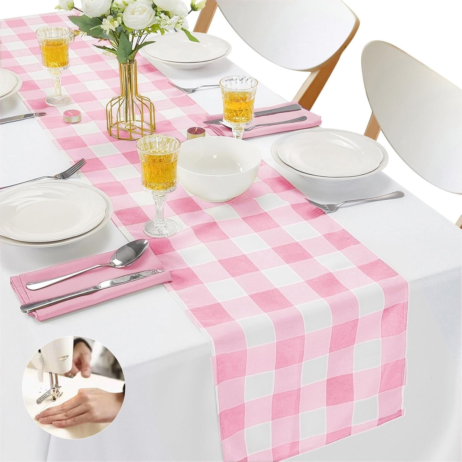 Buffalo Check Table Runners 12-Pack – 14" x 108" Gingham for Weddings & Dining