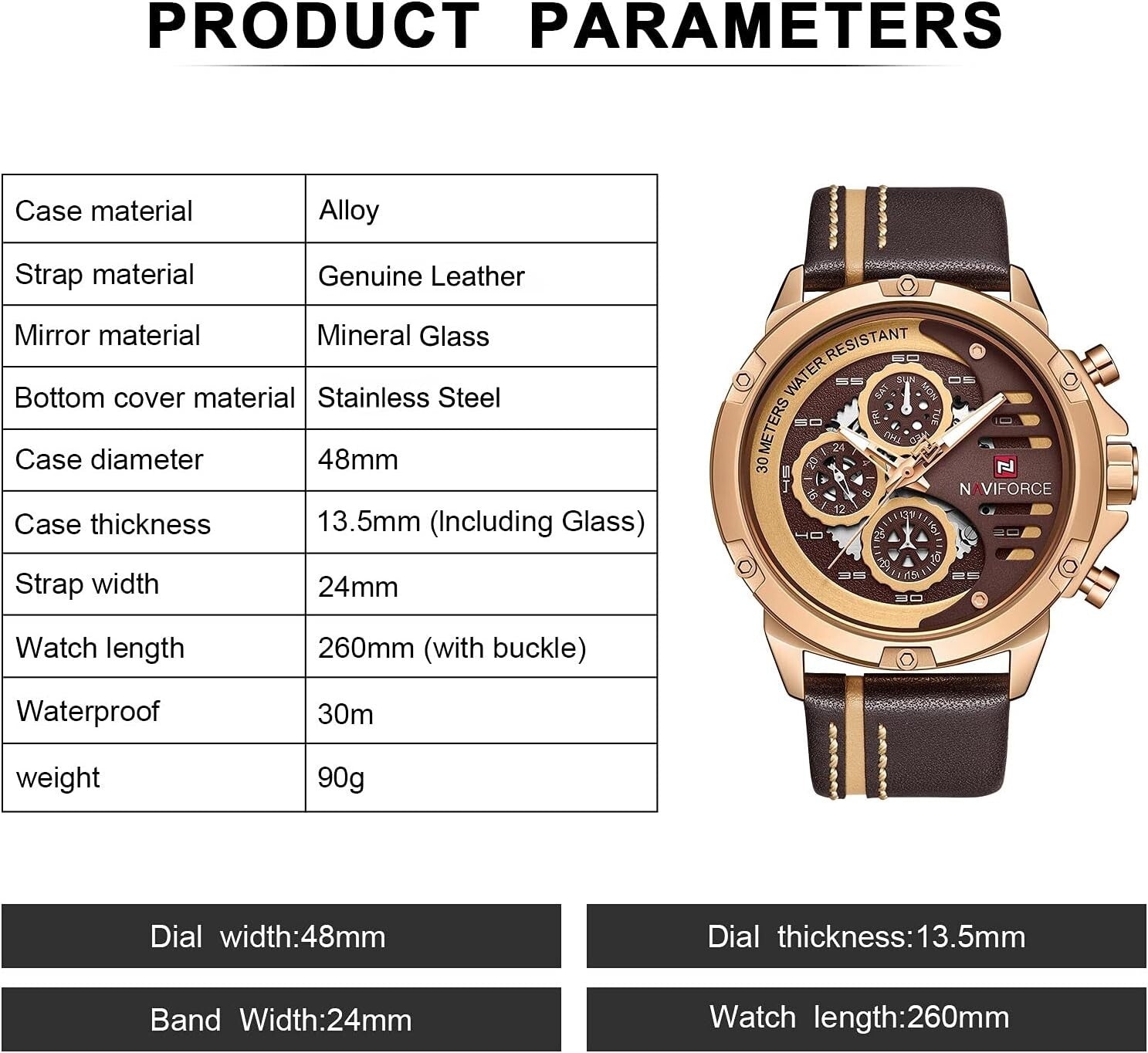 Versatile Men's Waterproof Sport Watch - Quartz Movement with Luminous Hands