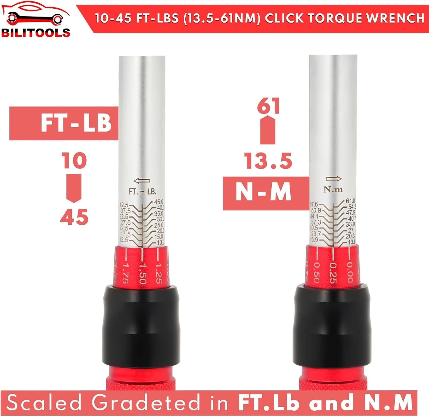 Precision 9-Piece Spark Plug Socket Set with Chrome Vanadium Click Torque Wrench