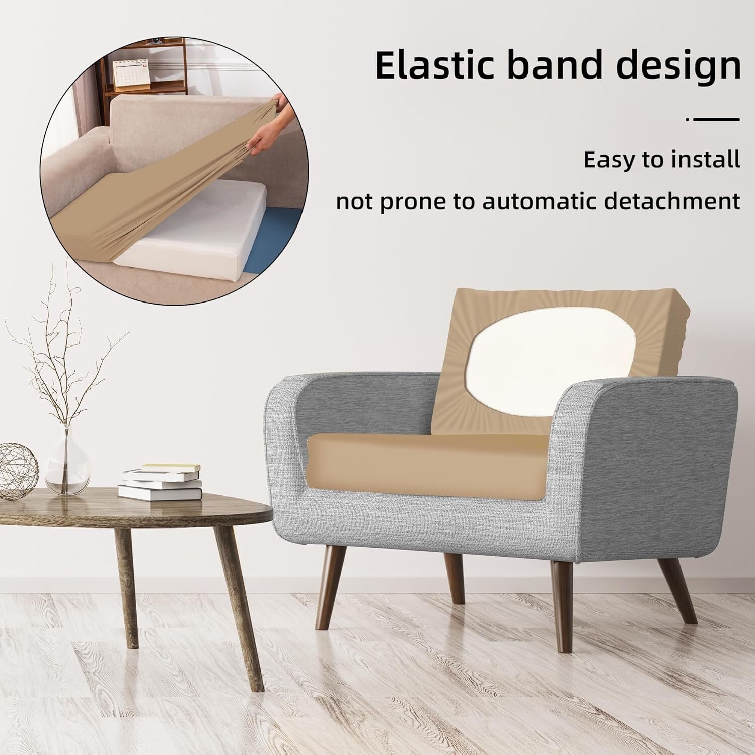 Comprehensive Protection: 8Khaki Outdoor Cushion Covers - Sofa & Chair Use