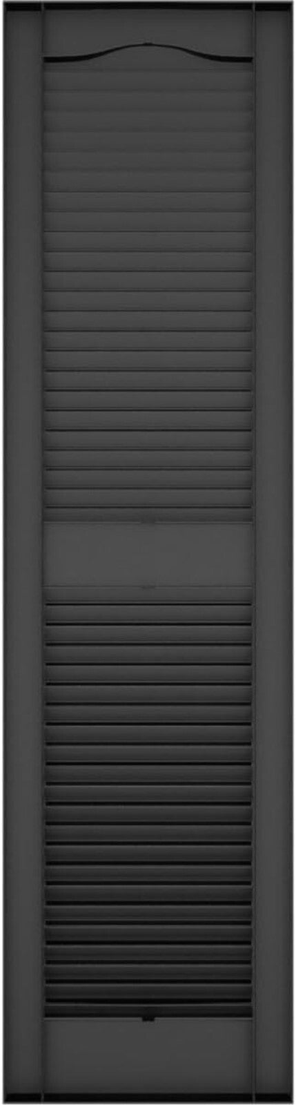 Classic Style 48 in. H Vinyl Shutters with Easy Install Spikes – Black Color