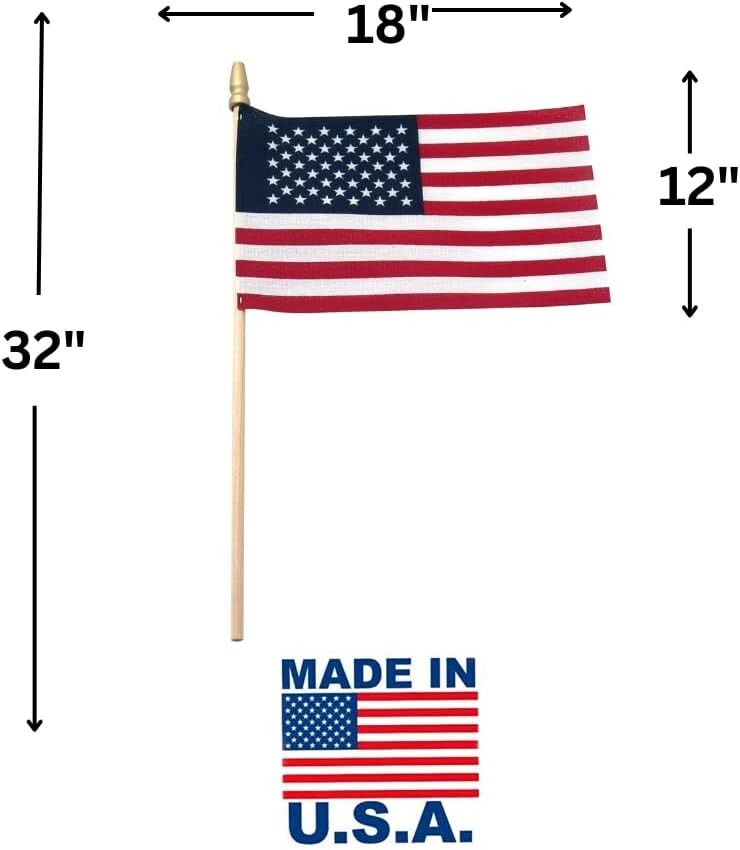 Weather-Resistant 12-Pack 12x18 Inch American Flags for Gardens and Celebrations
