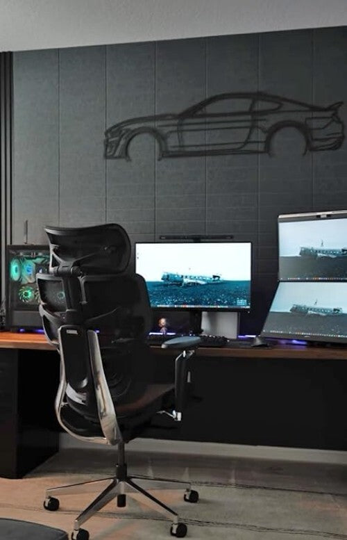 Elegant 12-Pack Felt Wall Tiles - Large Bulletin Board Alternative in Gray Black