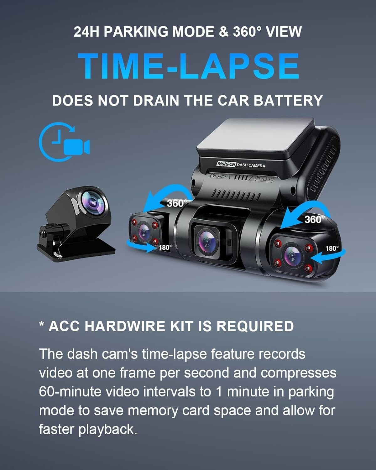 FHD 1080p 4-Channel Dash Camera with Built-in GPS & Wi-Fi for Seamless Recording