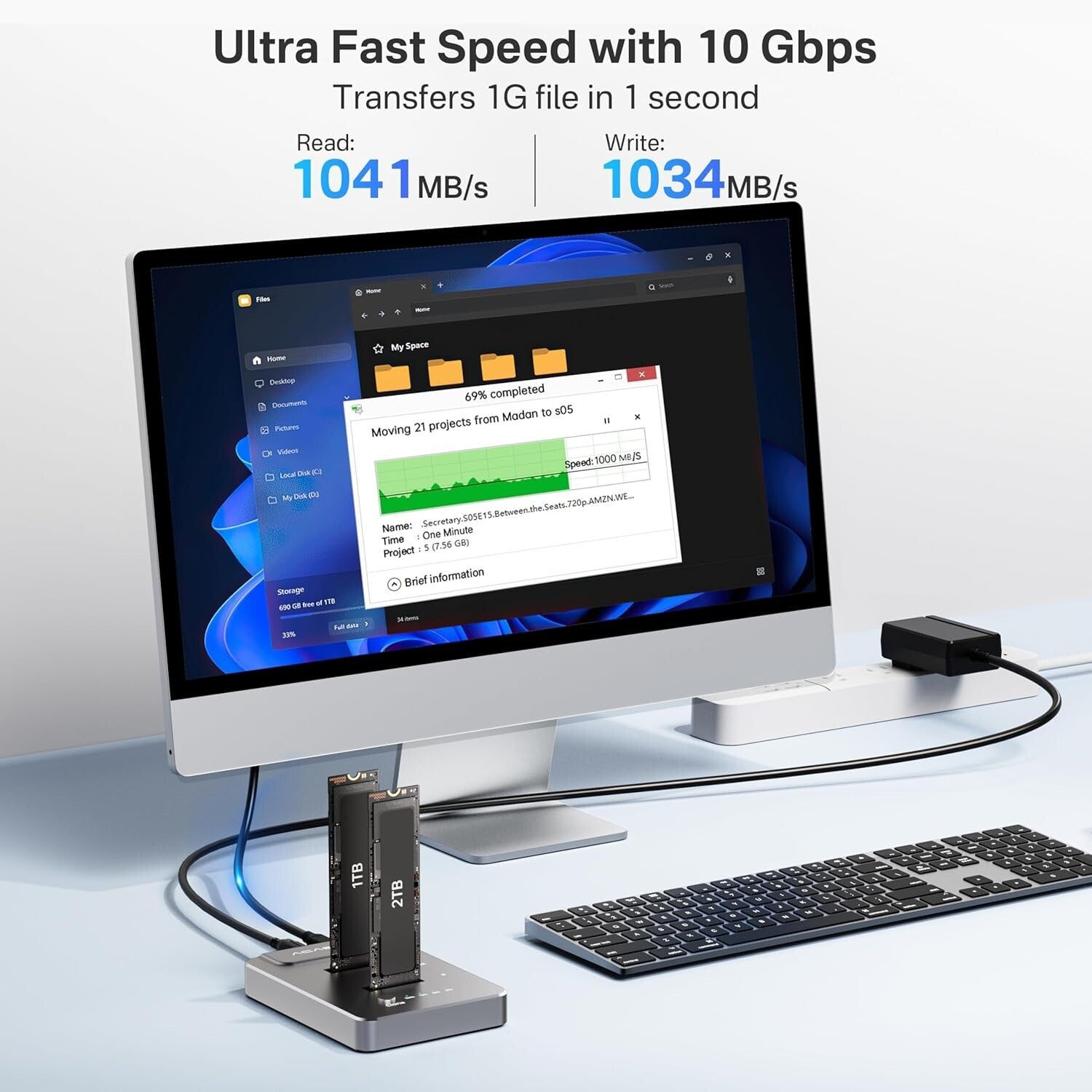 Portable ACASIS M.2 Duplicator - 8TB SSD Cloner with Super Speed Data Transfer