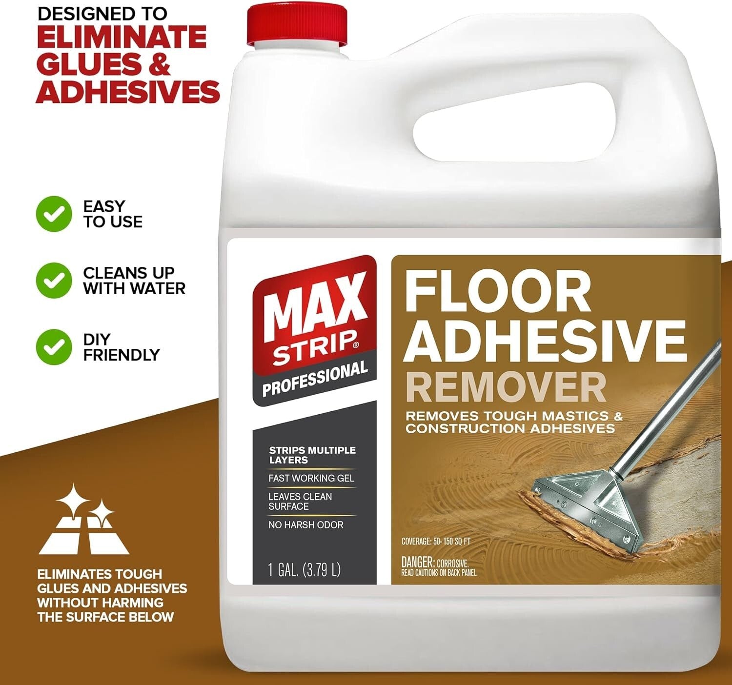 Fast Working 1 Gallon Floor Adhesive Remover Gel - Non-Toxic and Citrus Scented