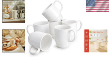 Load image into Gallery viewer, 21 Oz Stackable Porcelain Mugs - Set of 6 for Stylish Coffee &amp; Mulled Drinks