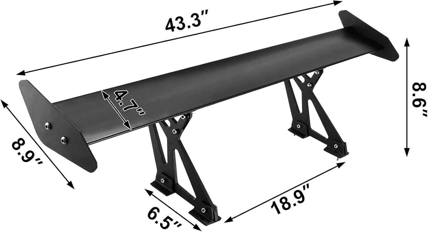 Adjustable GT Wing Spoiler in Lightweight Aluminum for Enhanced Car Performance