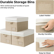 Load image into Gallery viewer, Stackable Decorative Storage Bins - Jumbo Set of 3 for Home Organization