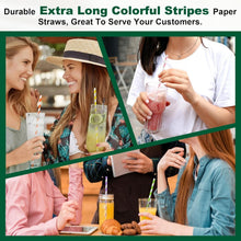 Load image into Gallery viewer, 10 Inch Disposable Paper Straws - Bulk of 600 Assorted Colors, Eco-Friendly