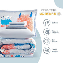 Load image into Gallery viewer, Cloud-Fluffy Kids Bedding Comforter Set - Full/Queen Multi-Piece with Monsters