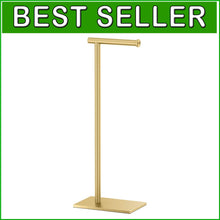 Load image into Gallery viewer, Sturdy Weighted Brushed Brass Toilet Tissue Holder - Elegant Bathroom Accessory