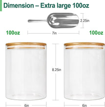 Load image into Gallery viewer, Eco-Friendly 100oz Glass Jars with Bamboo Lids - Perfect for Pantry Organization