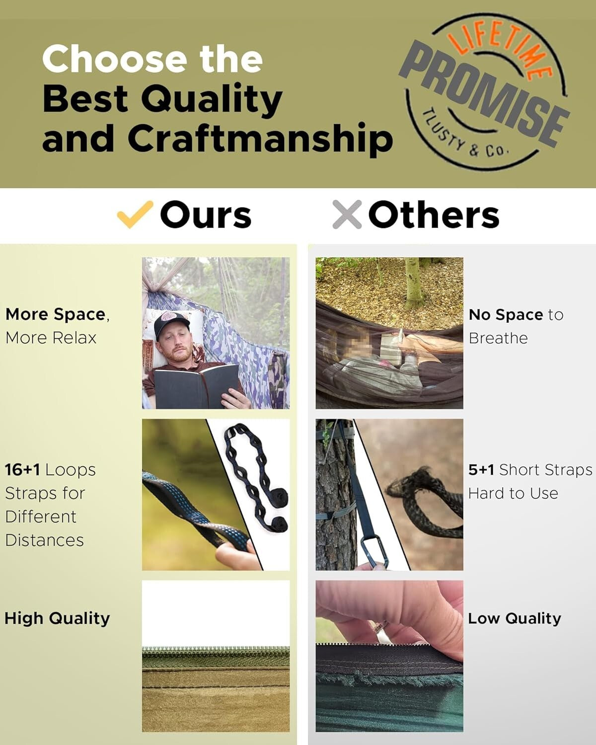 Heavy Duty Portable Camping Hammock for 2 - Convenient Outdoor Sleep Solution