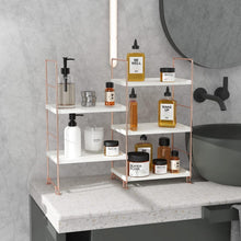 Load image into Gallery viewer, Elegant 3-Tier Bathroom Organizer - Modern Vanity and Spice Rack in Rose Gold
