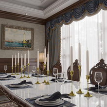 Load image into Gallery viewer, 12-Piece Brass Gold Vintage Candlestick Holders for Weddings and Celebrations