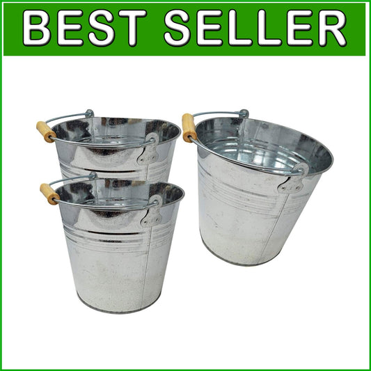 Versatile 3-Pack Metal Buckets - Ideal for Ice, Beer, or Retro Gift Baskets