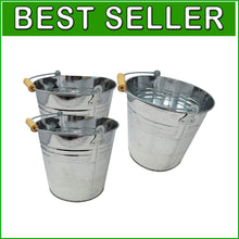 Load image into Gallery viewer, Versatile 3-Pack Metal Buckets - Ideal for Ice, Beer, or Retro Gift Baskets