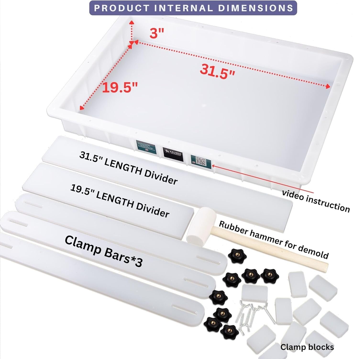 Multi-Size 31.5x19.5x3in Adjustable Epoxy Mold – Ideal for Creative Projects