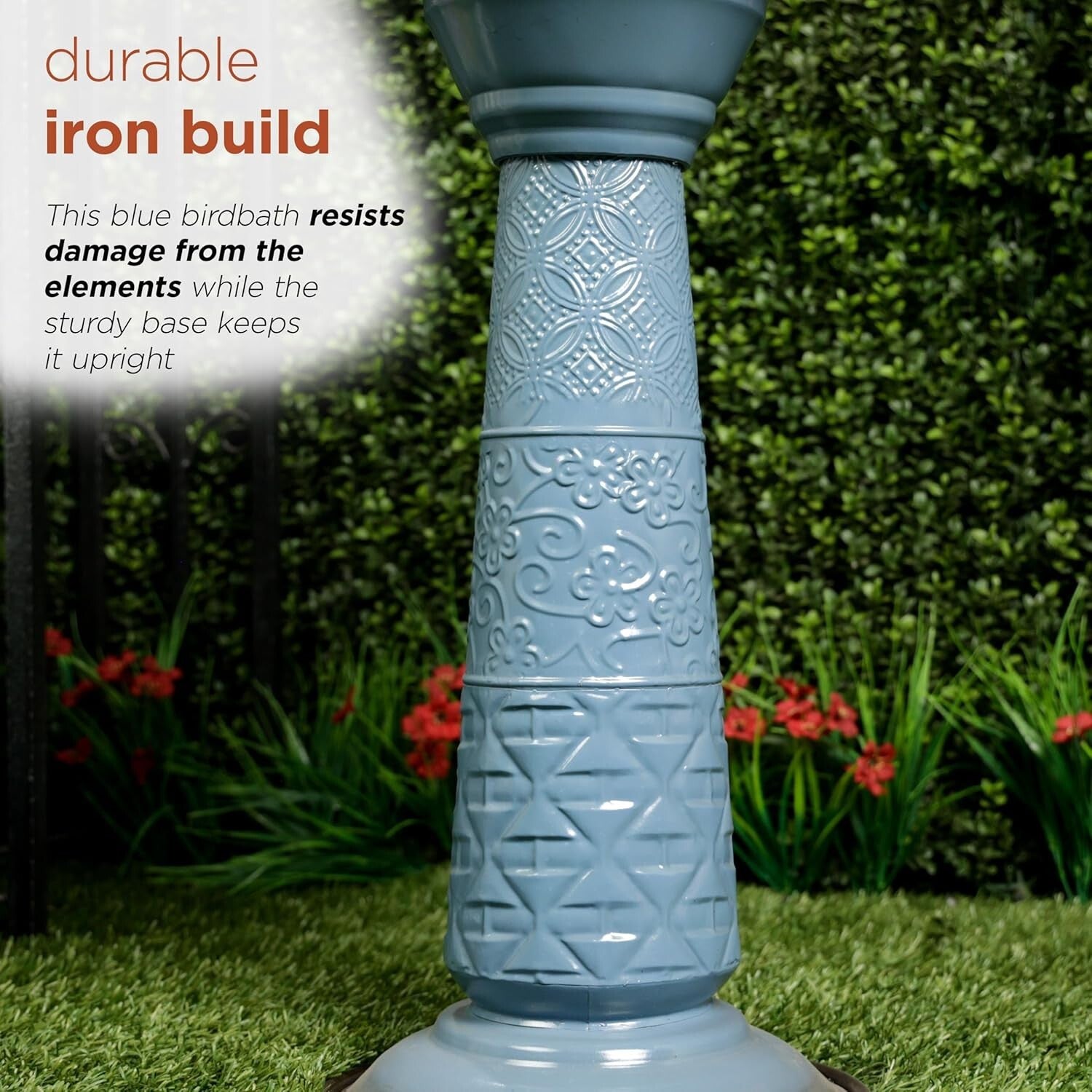 Captivating 28" Metal Birdbath - Perfect for Enchanting Outdoor Spaces