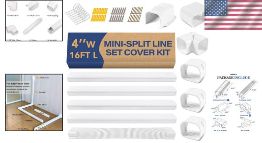 Durable 16.5Ft Mini Split Line Set Cover - Easy Install & Weather-Resistant