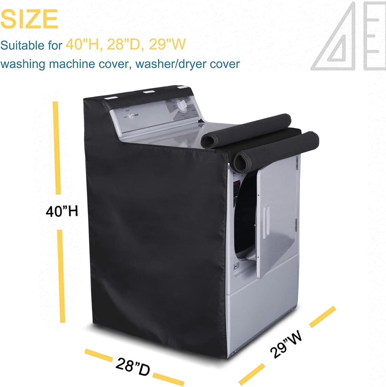Durable Black Washer/Dryer Cover Set - Waterproof and Dustproof for All Models