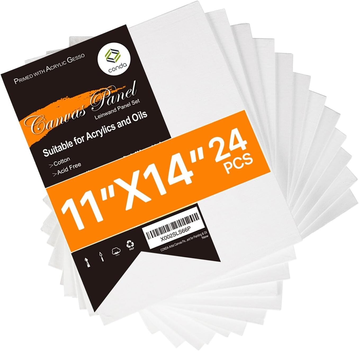 Ready-to-Paint 11x14" Canvas Boards - 24 Pack, Ideal for Home Decor & Crafts