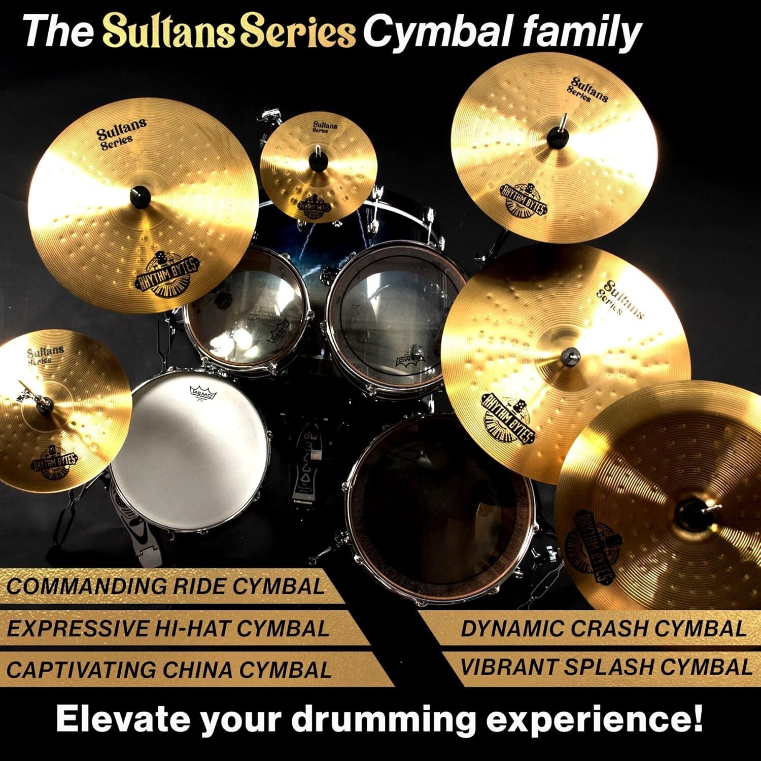 Sultans Series 7-Piece Cymbal Set - Premium Alloy Steel with Unique Design