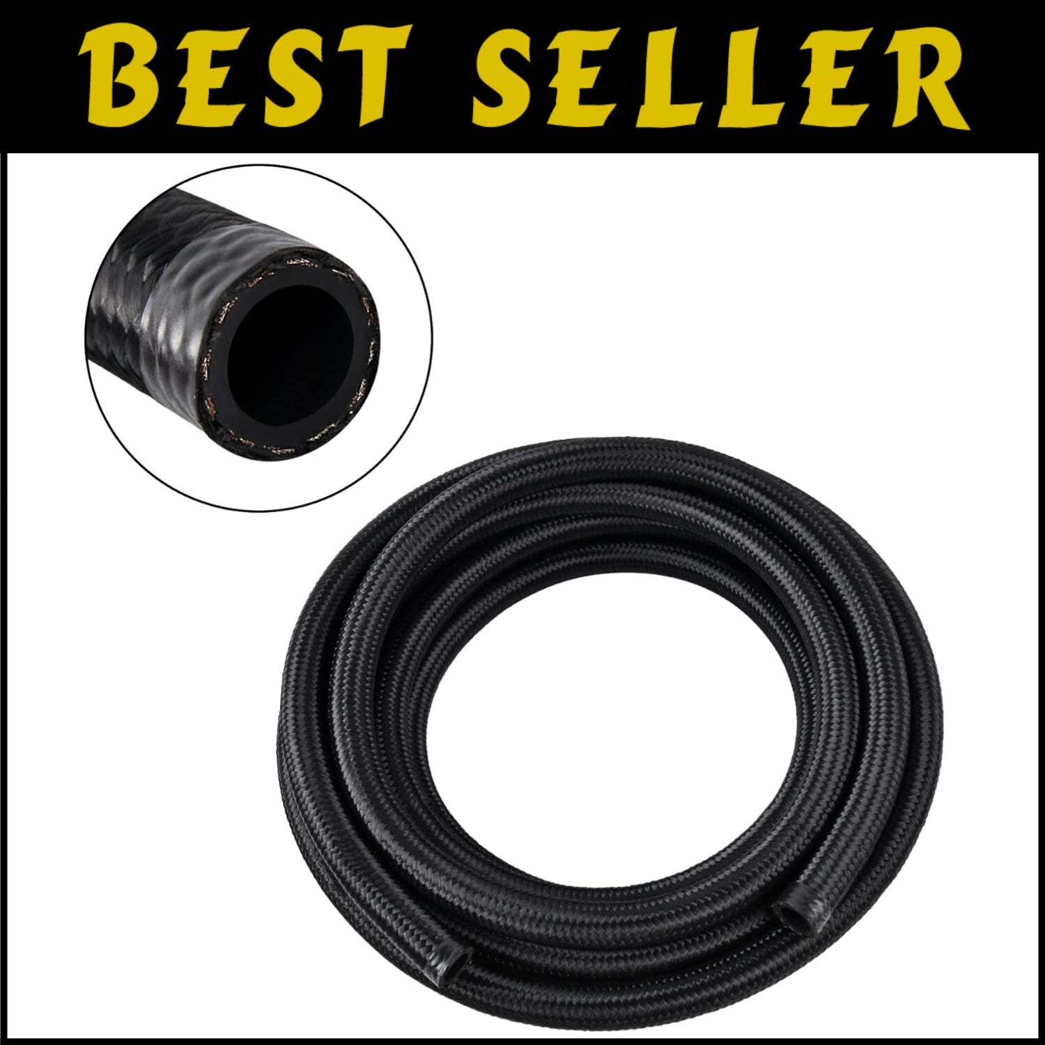 High-Pressure 10FT AN8 Braided Fuel Hose - Nylon and CPE for Premium Performance
