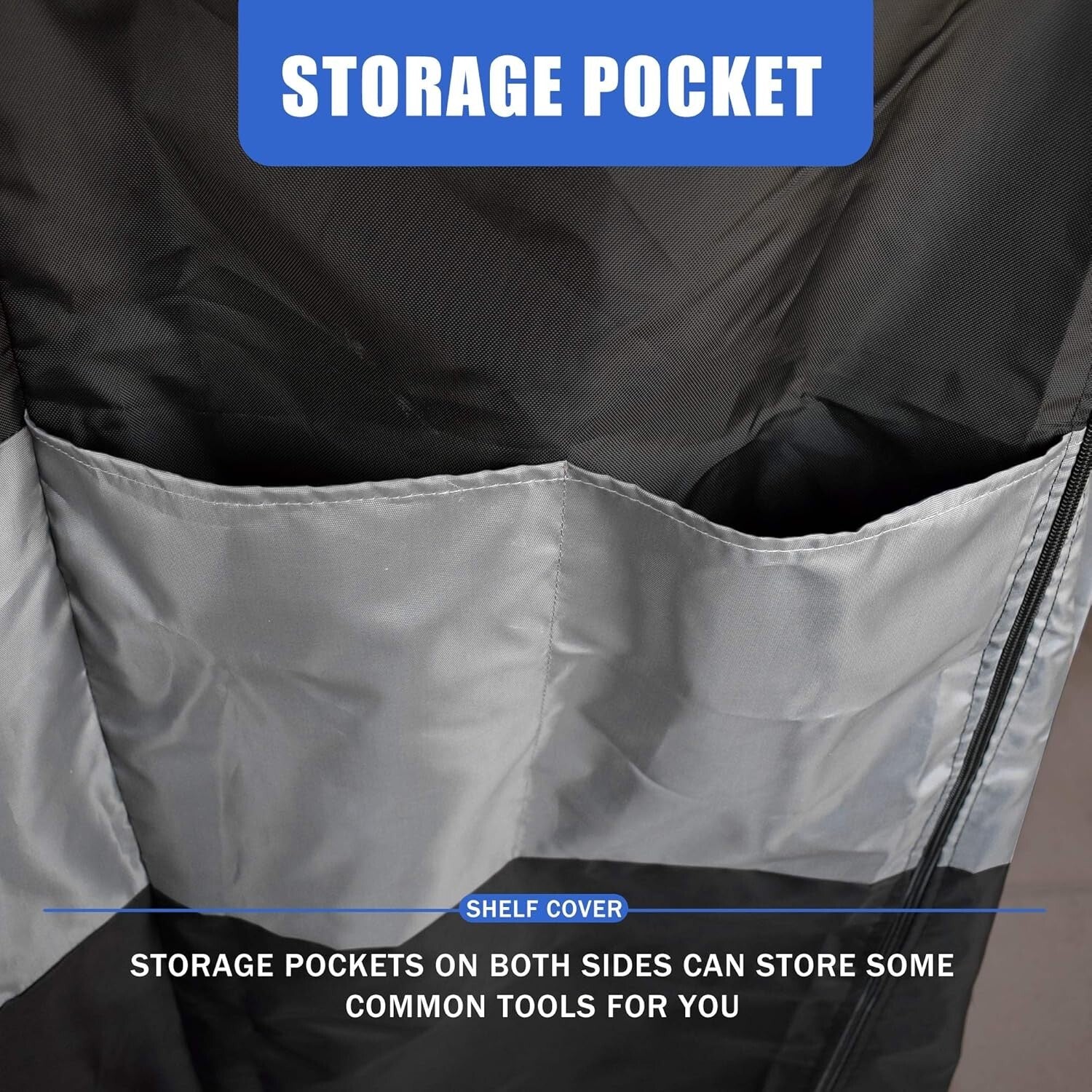 600D Heavy-Duty Waterproof Dustproof Rack Cover with Zipper - 48"W x 24"D x 72"H