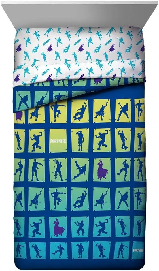 Fortnite Boogie Bomb Twin Bed Set - Reversible Comforter & 5-Piece Sheet Set