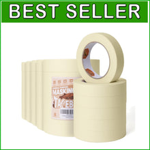 Load image into Gallery viewer, Writable Beige Paper Masking Tape - 36 Rolls, Perfect for Painting &amp; Labeling