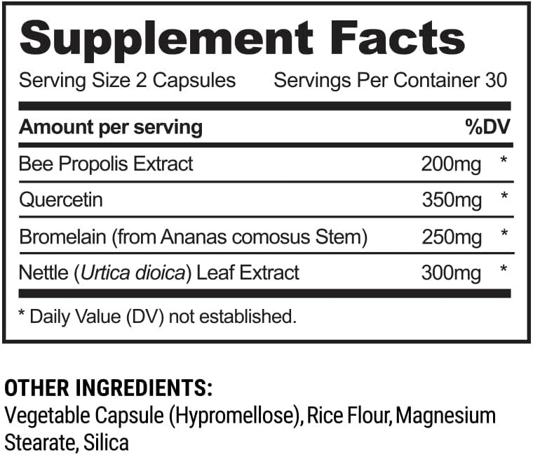 Natural Seasonal Sinus Relief Capsules - Enhance Comfort & Immune Support, 60 ct