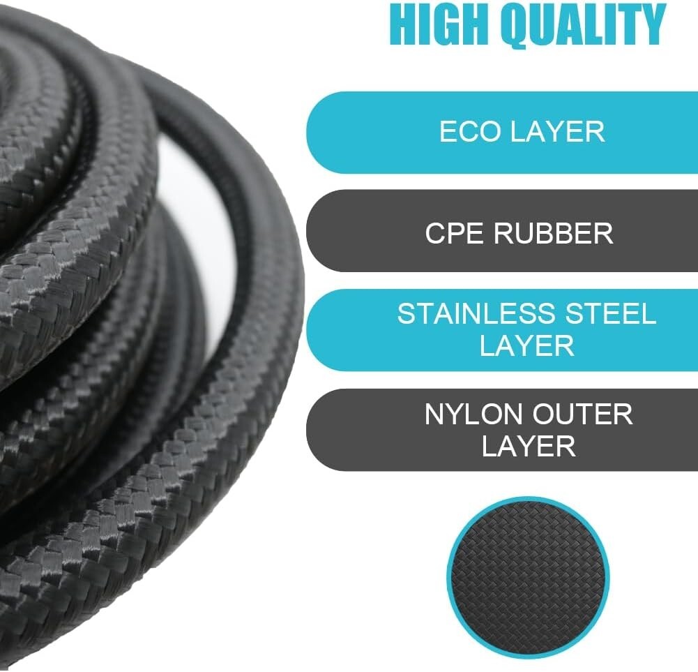Versatile 10AN 20FT Coolant & Fuel Hose - High Pressure & Temperature Resilient