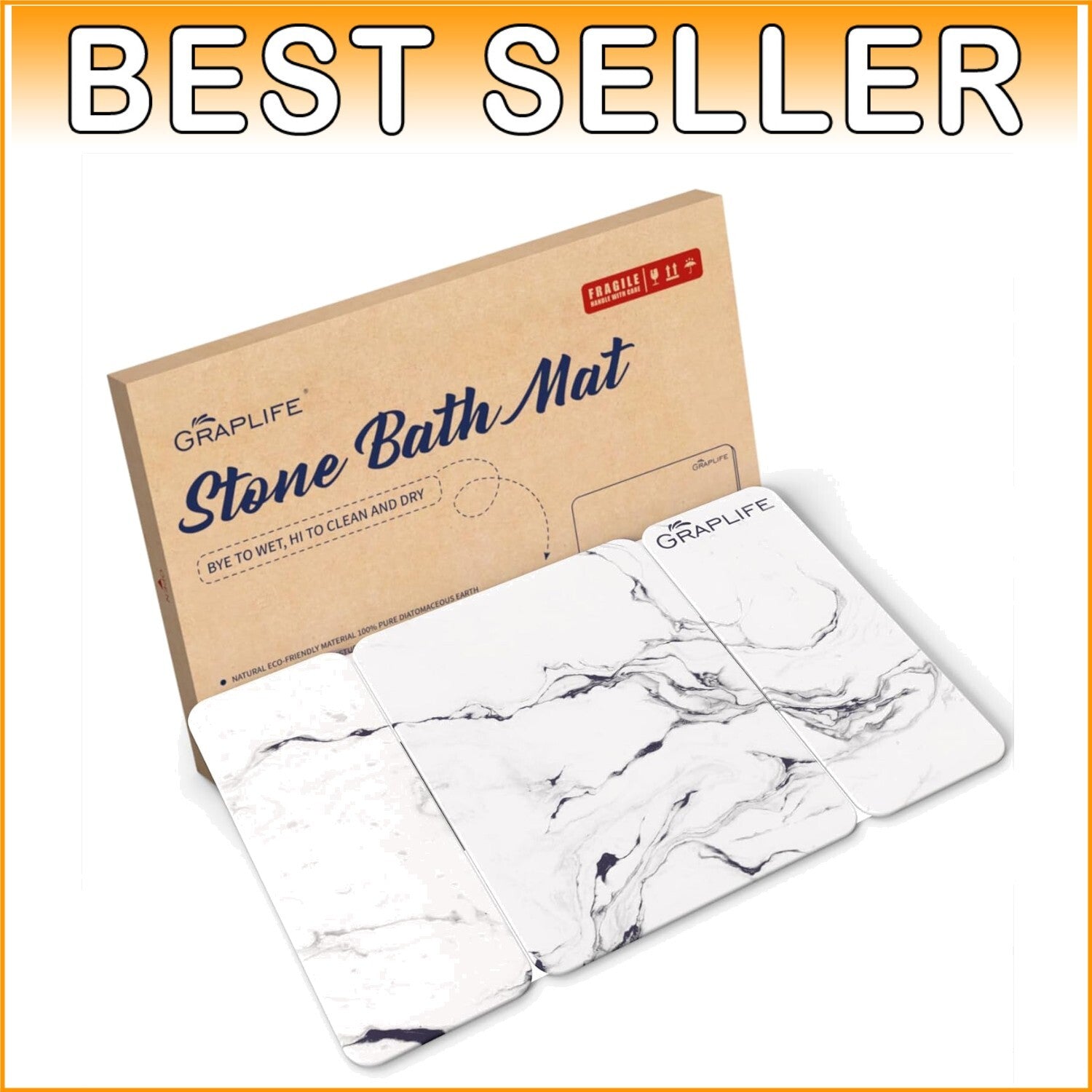 Diatomaceous Earth Non-Slip Bath Mat - 31.5X19.69" Fast-Drying White Elegance