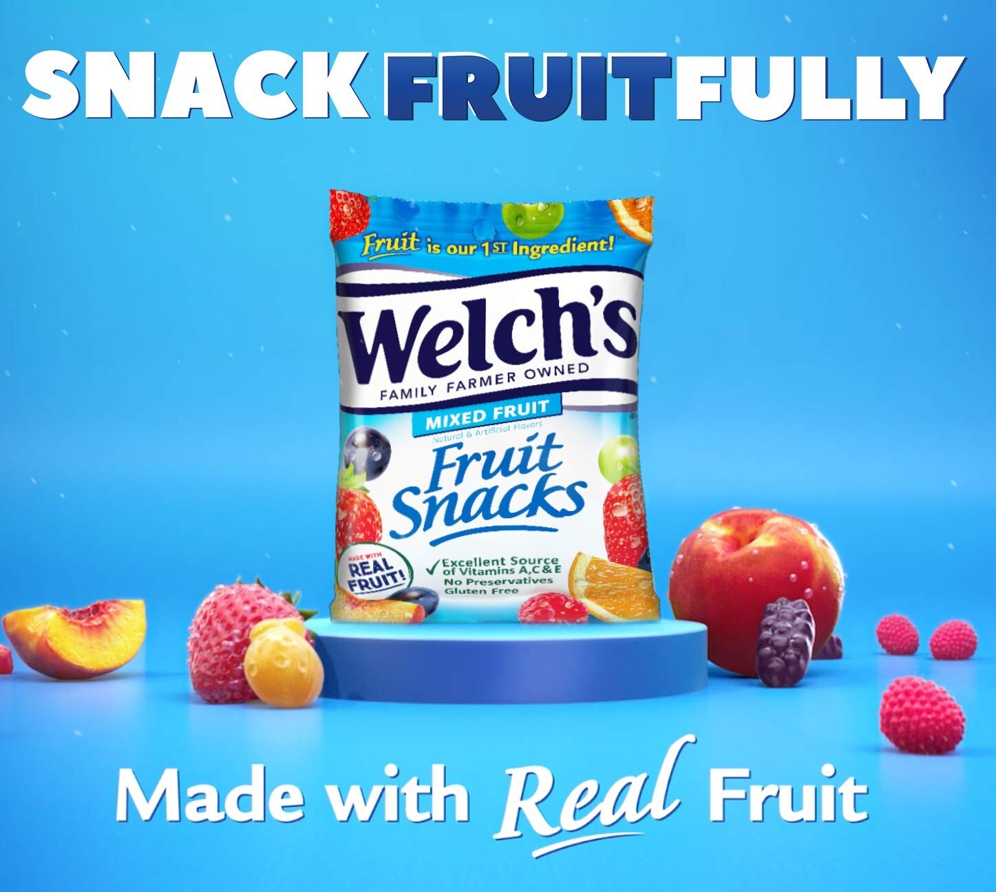 Delicious Mixed Fruit Snacks, Gluten-Free - Perfect for School Lunches, 144 Pack