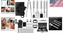 Load image into Gallery viewer, Durable 32-Piece Grill Tool Set with Silicone-Handled Utensils &amp; Portable Case
