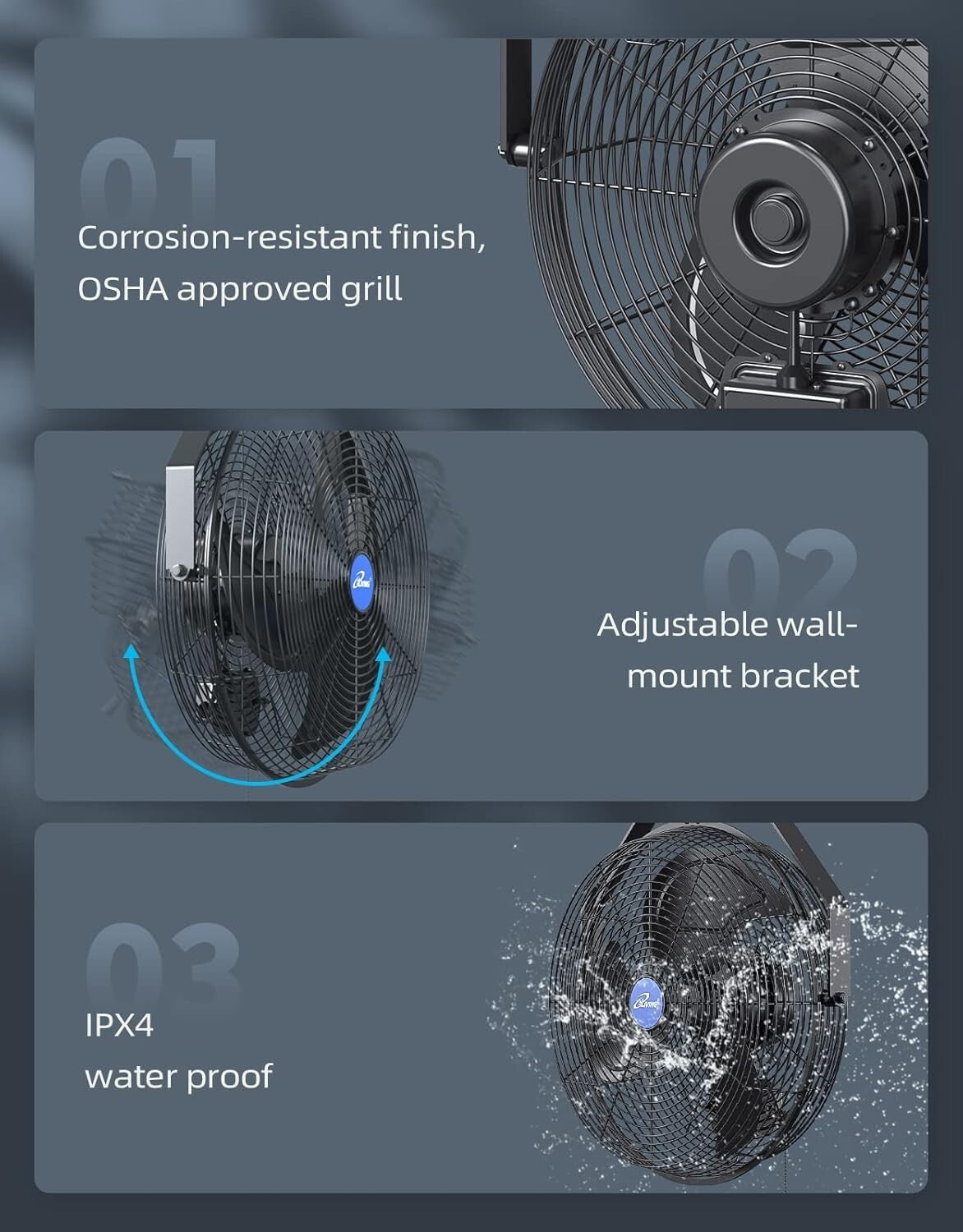 Industrial Grade 18-Inch Wall Fan - High Airflow for Patio, Garage, or Workshop