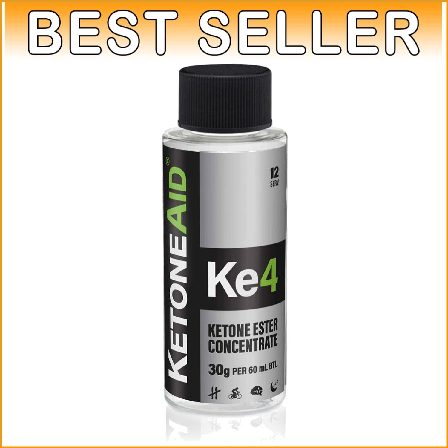 12 Servings of KE4 Ketone Ester - Made in the USA, Sugar-Free Liquid Supplement