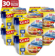 Load image into Gallery viewer, BPA-Free Modular Square Storage Containers - 30 Total: 25 Oz Each, Snap Closure