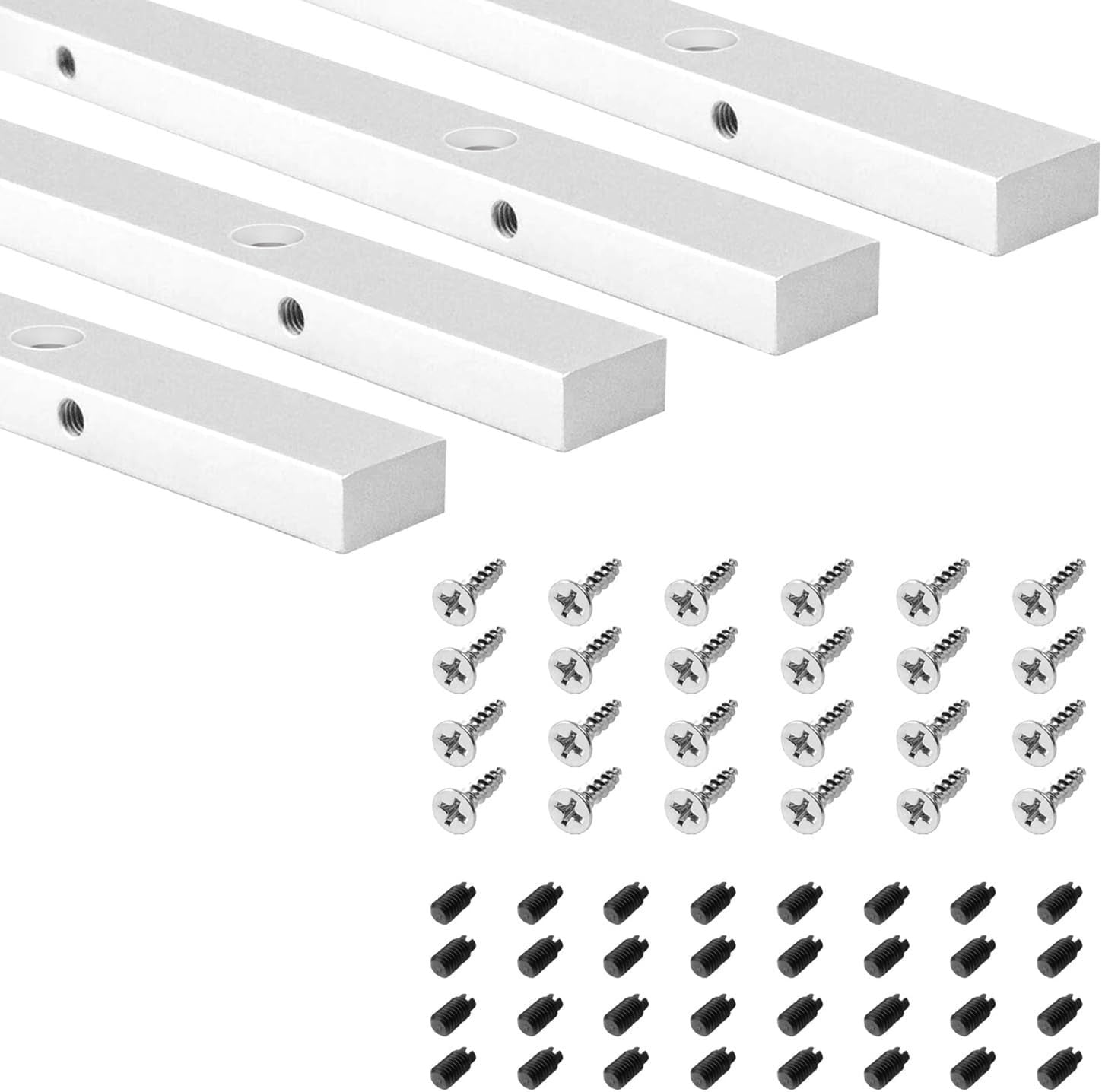 Aluminum 24" Miter Bar with Countersunk Holes - Versatile 4PK for Woodworking