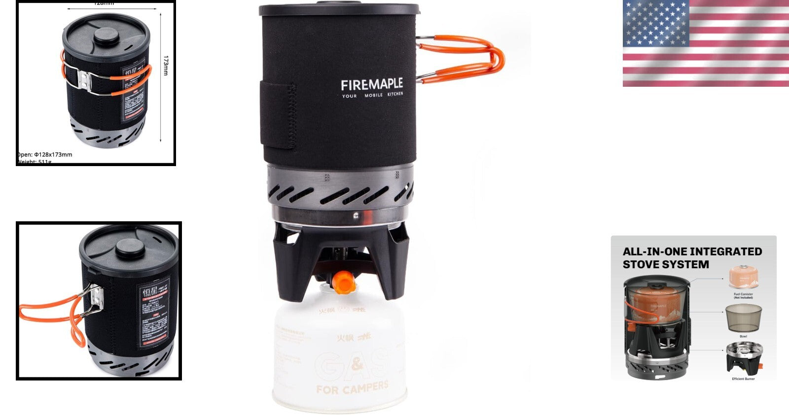 High-Efficiency Camping Stove with Integrated Cook Pot - Ideal for Adventures