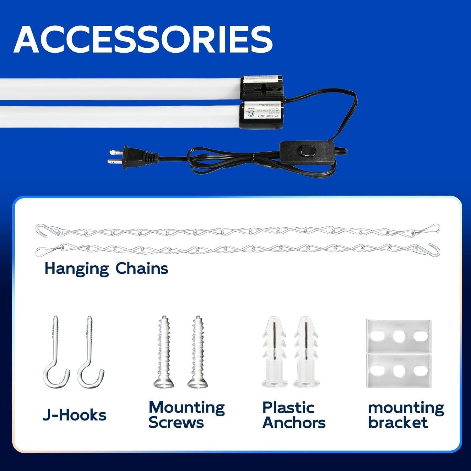 Modern 4 Pack 4FT LED Shop Light with 4400 Lumens – ETL Certified & Durable