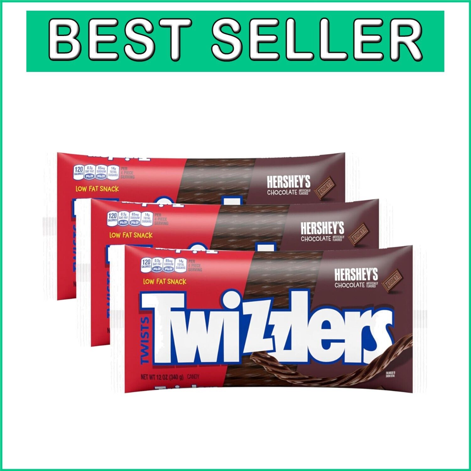 24-Pack of HERSHEY'S Chocolate Twists - Ideal for Birthdays, Movies, and More