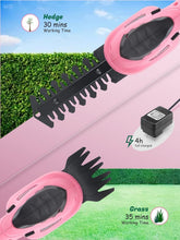 Load image into Gallery viewer, Compact Electric Grass Shear &amp; Hedge Trimmer in Pink - Perfect for Small Gardens